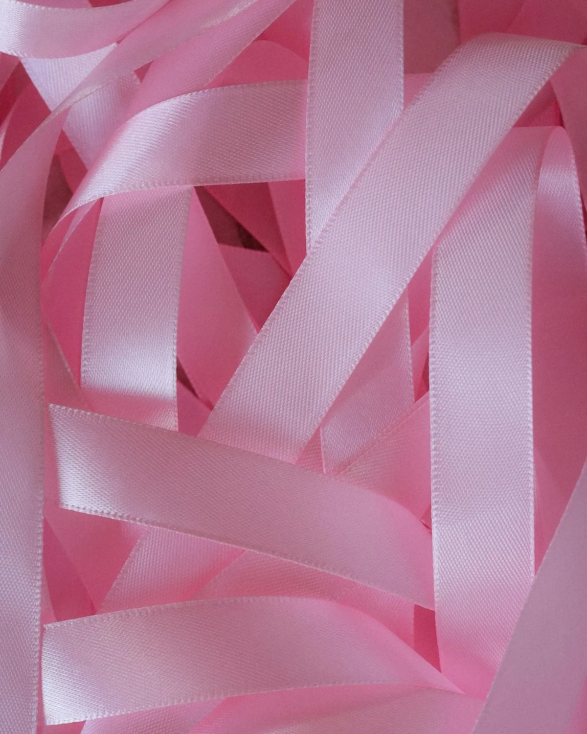 Soft pink ribbons, the colour of breast cancer awareness