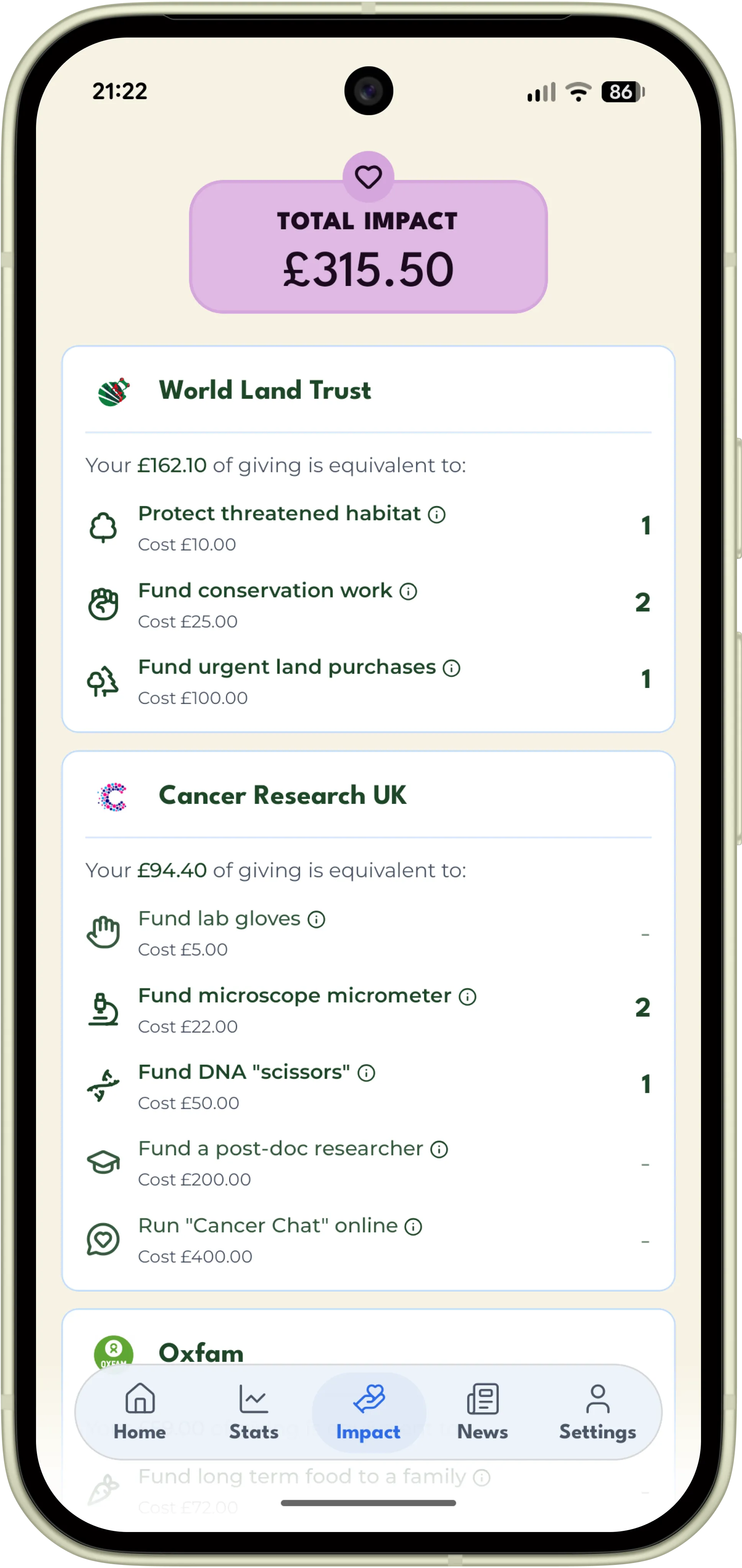 Legacy app — Impact